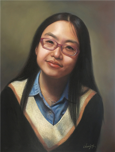 陈建英 《女大学生肖像》 (portrait of female university student)